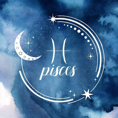 Watercolor Astrology XII Black Modern Wood Framed Art Print by Popp, Grace