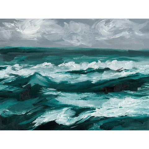 Moonlit Waves I Gold Ornate Wood Framed Art Print with Double Matting by Harper, Ethan