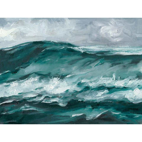 Moonlit Waves II White Modern Wood Framed Art Print by Harper, Ethan