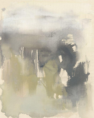 Poured Neutrals I White Modern Wood Framed Art Print with Double Matting by Goldberger, Jennifer