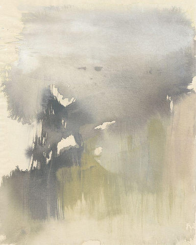 Poured Neutrals II Black Ornate Wood Framed Art Print with Double Matting by Goldberger, Jennifer