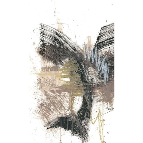 Black, Gold and Taupe I Gold Ornate Wood Framed Art Print with Double Matting by Goldberger, Jennifer