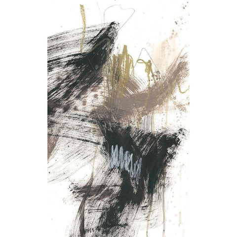 Black, Gold and Taupe II Black Modern Wood Framed Art Print by Goldberger, Jennifer