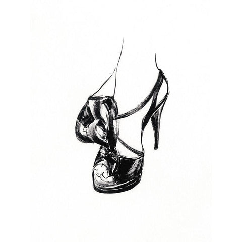 Black Heels I Black Modern Wood Framed Art Print by Harper, Ethan