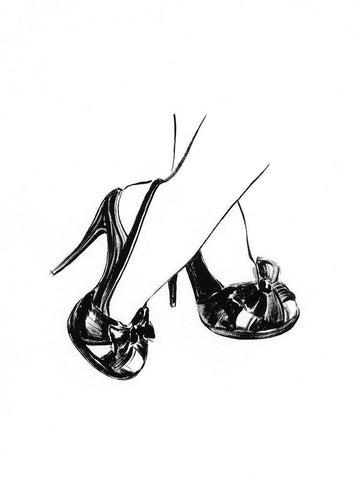 Black Heels II White Modern Wood Framed Art Print with Double Matting by Harper, Ethan