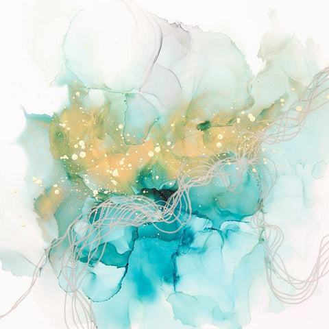 Interwoven Metallics II Black Modern Wood Framed Art Print by Goldberger, Jennifer