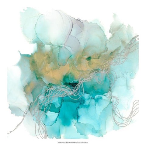 Interwoven Metallics II White Modern Wood Framed Art Print by Goldberger, Jennifer