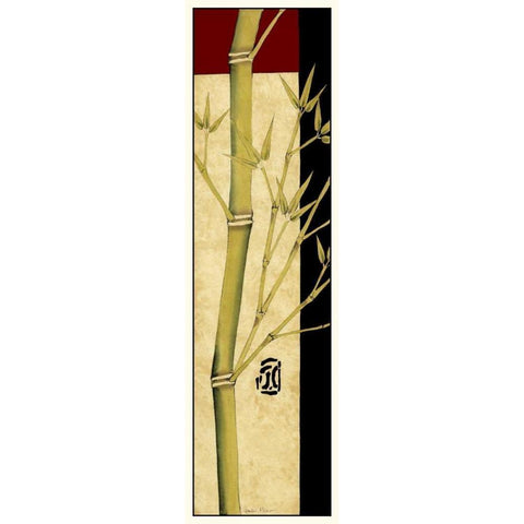 Meditative Bamboo Panel I Black Modern Wood Framed Art Print with Double Matting by Goldberger, Jennifer