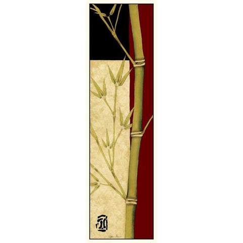 Meditative Bamboo Panel II Gold Ornate Wood Framed Art Print with Double Matting by Goldberger, Jennifer