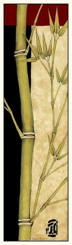 Meditative Bamboo Panel III Black Ornate Wood Framed Art Print with Double Matting by Goldberger, Jennifer