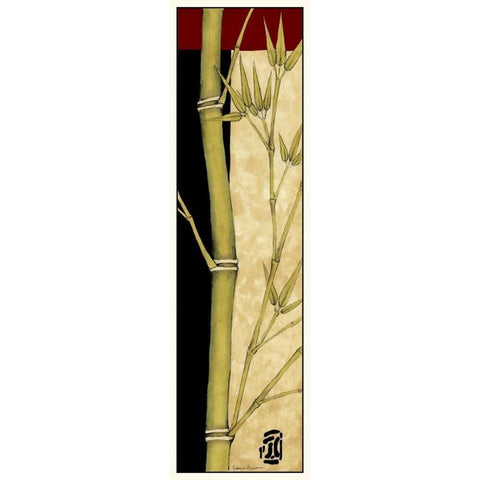 Meditative Bamboo Panel III Black Modern Wood Framed Art Print with Double Matting by Goldberger, Jennifer