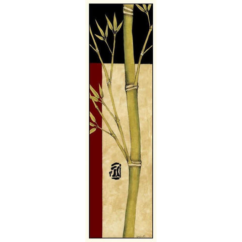 Meditative Bamboo Panel IV Gold Ornate Wood Framed Art Print with Double Matting by Goldberger, Jennifer
