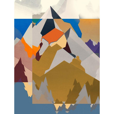 Mountain Extraction I White Modern Wood Framed Art Print by Goldberger, Jennifer