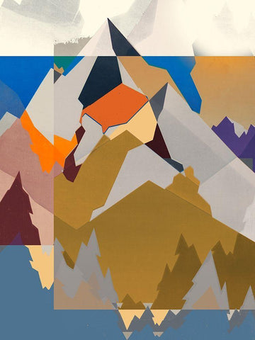 Mountain Extraction I White Modern Wood Framed Art Print with Double Matting by Goldberger, Jennifer