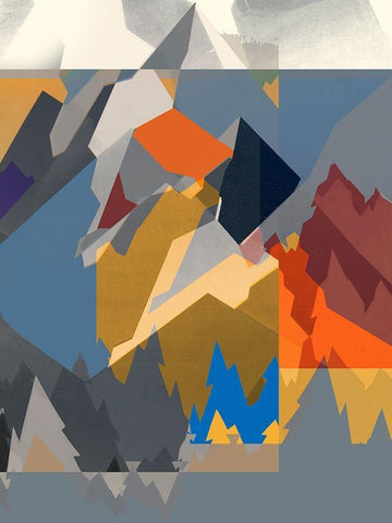 Mountain Extraction II Black Ornate Wood Framed Art Print with Double Matting by Goldberger, Jennifer