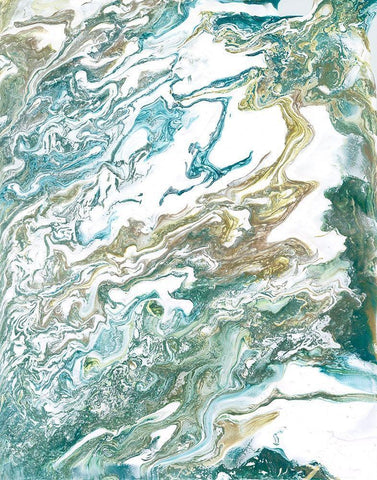 Tidal Drift I White Modern Wood Framed Art Print with Double Matting by Studio W
