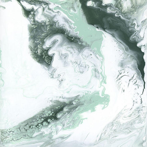 Moss Agate II Black Modern Wood Framed Art Print with Double Matting by Studio W