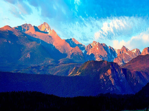 Mountainscape Photograph I White Modern Wood Framed Art Print with Double Matting by McLoughlin, James