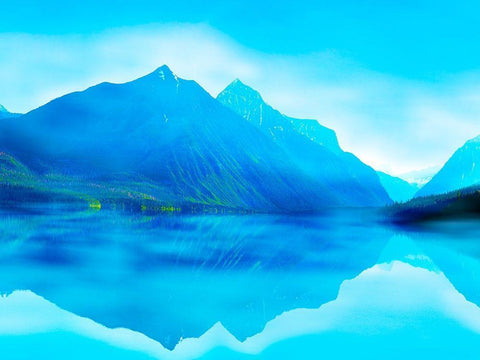 Mountainscape Photograph III White Modern Wood Framed Art Print with Double Matting by McLoughlin, James