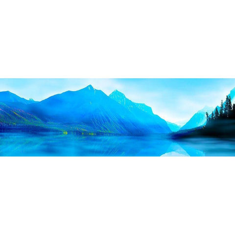 Mountainscape Panorama II White Modern Wood Framed Art Print by McLoughlin, James