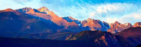 Mountainscape Panorama III Black Ornate Wood Framed Art Print with Double Matting by McLoughlin, James