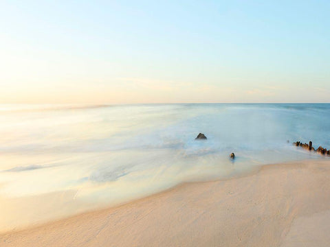 Seascape Photo II White Modern Wood Framed Art Print with Double Matting by McLoughlin, James