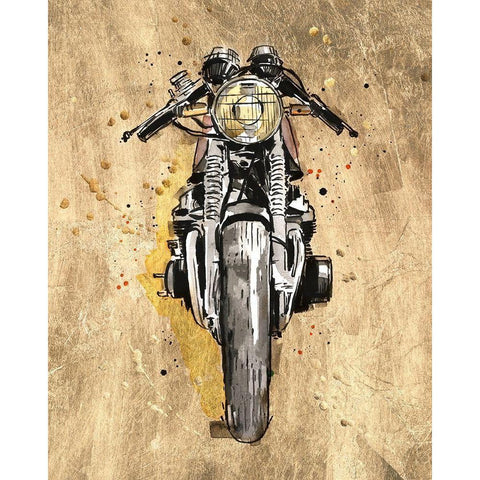 Metallic Rider I Black Modern Wood Framed Art Print with Double Matting by Warren, Annie