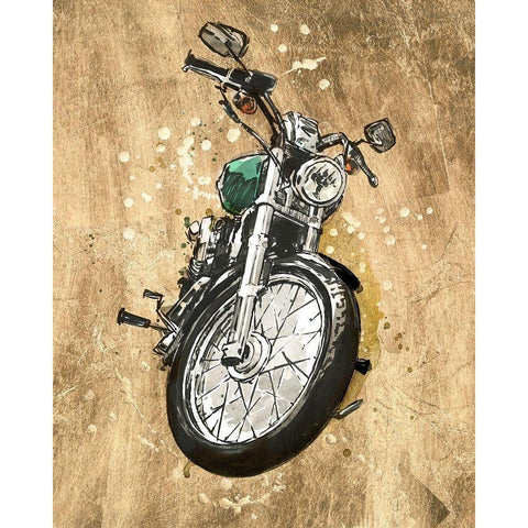 Metallic Rider II Black Modern Wood Framed Art Print by Warren, Annie