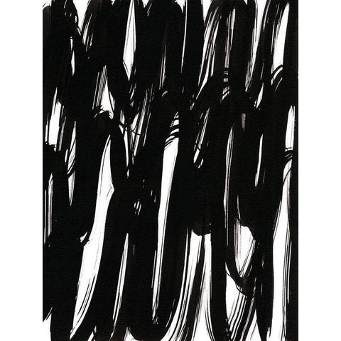 Ink Scribble I Black Modern Wood Framed Art Print with Double Matting by Fuchs, Jodi