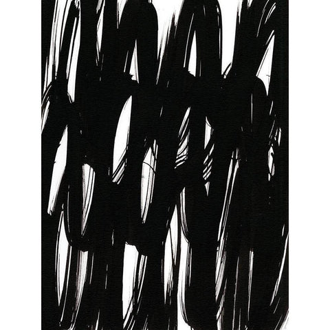 Ink Scribble II Black Modern Wood Framed Art Print by Fuchs, Jodi