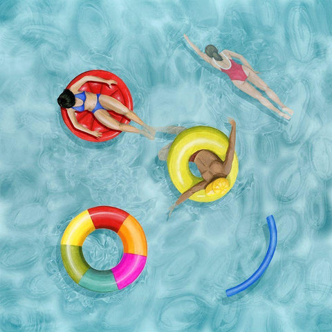 Poolside II Gold Ornate Wood Framed Art Print with Double Matting by Popp, Grace