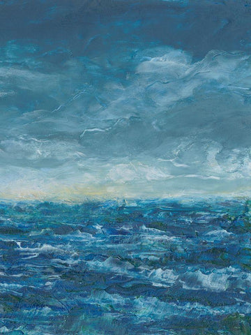 Dark Seas II White Modern Wood Framed Art Print with Double Matting by Chandler, Sharon