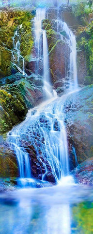 Vertical Water II White Modern Wood Framed Art Print with Double Matting by McLoughlin, James