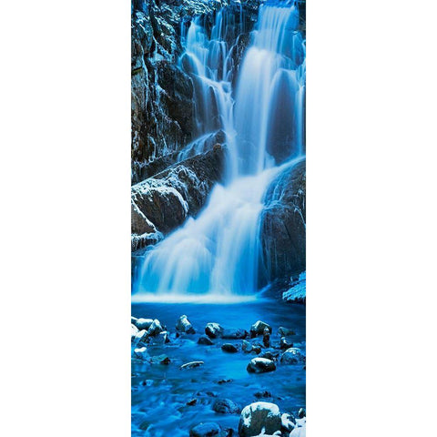 Vertical Water III Black Modern Wood Framed Art Print with Double Matting by McLoughlin, James