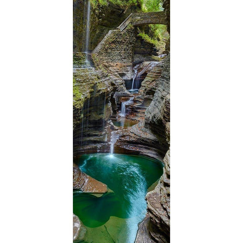 Vertical Water IX Black Modern Wood Framed Art Print with Double Matting by McLoughlin, James