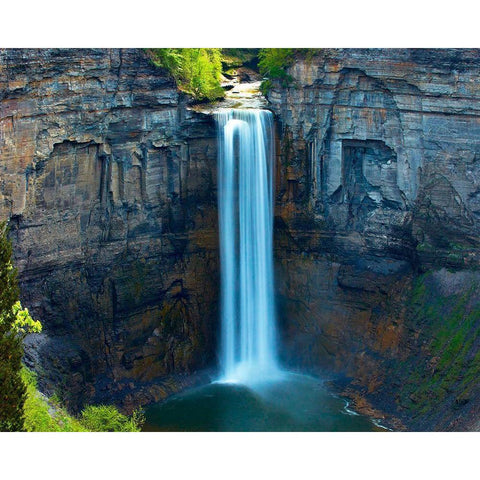 Waterfall Portrait I Black Modern Wood Framed Art Print by McLoughlin, James