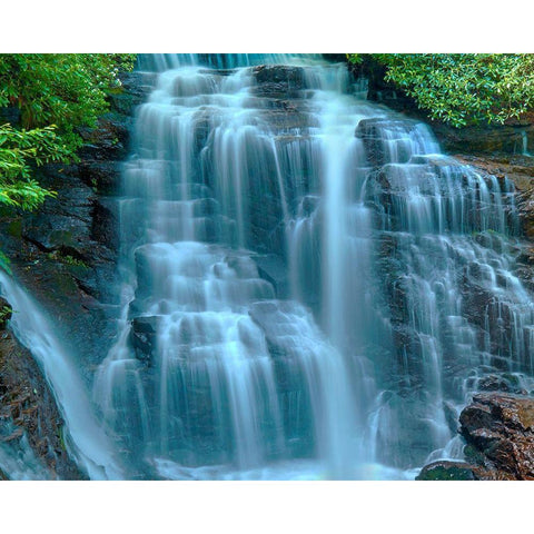 Waterfall Portrait III Black Modern Wood Framed Art Print by McLoughlin, James