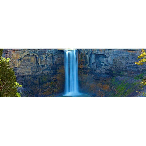 Waterfall Panorama I Black Modern Wood Framed Art Print with Double Matting by McLoughlin, James
