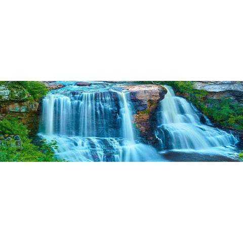 Waterfall Panorama II Gold Ornate Wood Framed Art Print with Double Matting by McLoughlin, James