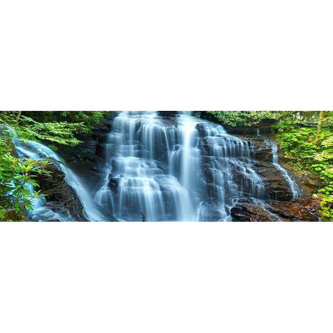 Waterfall Panorama III Gold Ornate Wood Framed Art Print with Double Matting by McLoughlin, James