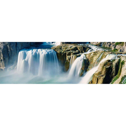 Waterfall Panorama IV White Modern Wood Framed Art Print by McLoughlin, James
