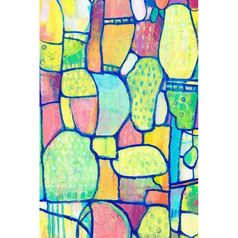 Stained Glass Composition II Black Modern Wood Framed Art Print by OToole, Tim