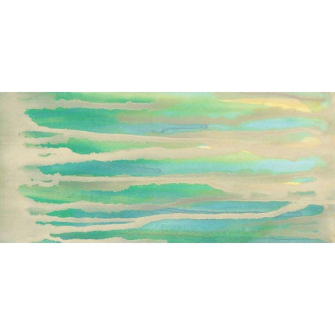 Streaming Sea II Gold Ornate Wood Framed Art Print with Double Matting by Stramel, Renee W.