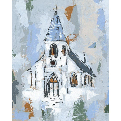 Cerulean Spire II Gold Ornate Wood Framed Art Print with Double Matting by Warren, Annie