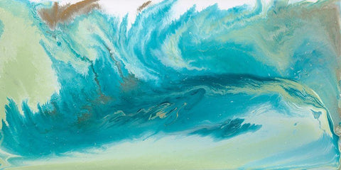 Breaking Surf I White Modern Wood Framed Art Print with Double Matting by Ilosky, Pam