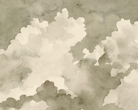 Antique Sky I White Modern Wood Framed Art Print with Double Matting by Caroline, Emma