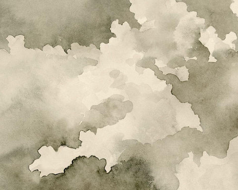 Antique Sky III White Modern Wood Framed Art Print with Double Matting by Caroline, Emma