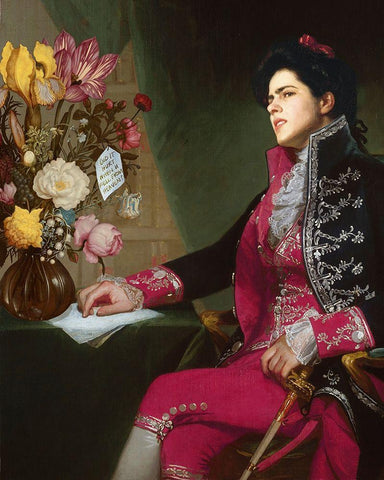 No Thanks I White Modern Wood Framed Art Print with Double Matting by Popp, Grace