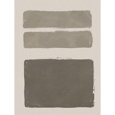 Neutral Color Block III Black Modern Wood Framed Art Print with Double Matting by Green, Jacob