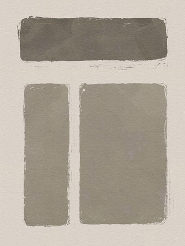 Neutral Color Block IV White Modern Wood Framed Art Print with Double Matting by Green, Jacob